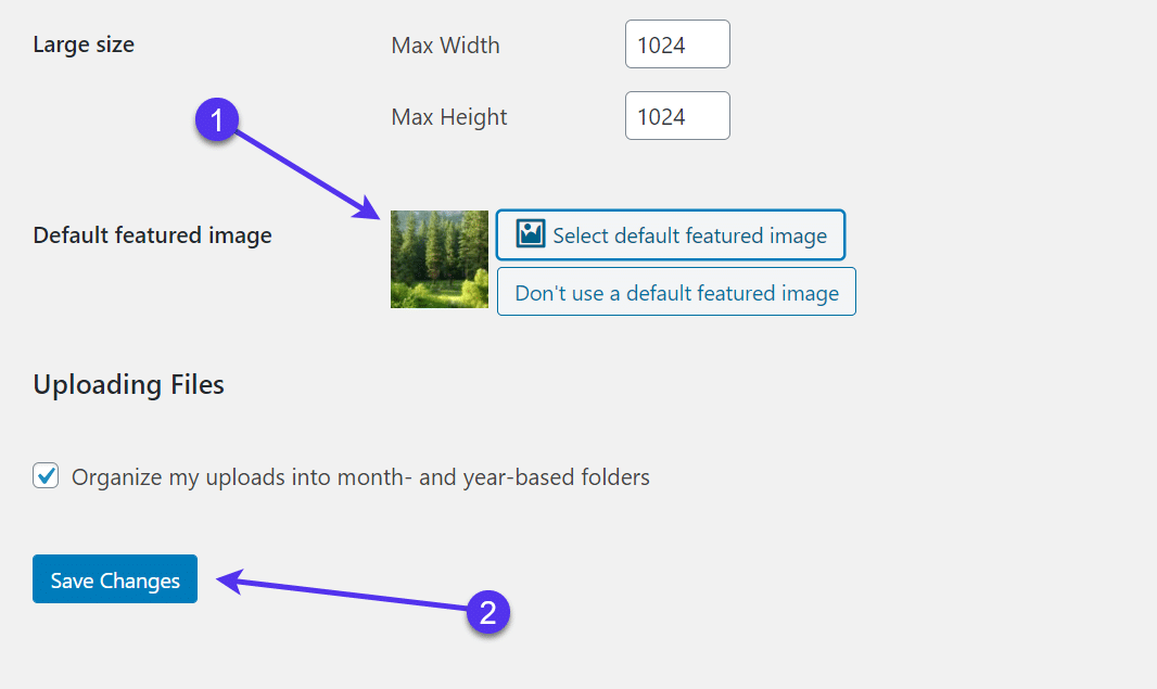 Définir une image mise en avant par défaut