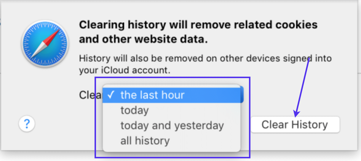 Safari's 'Clear History' button