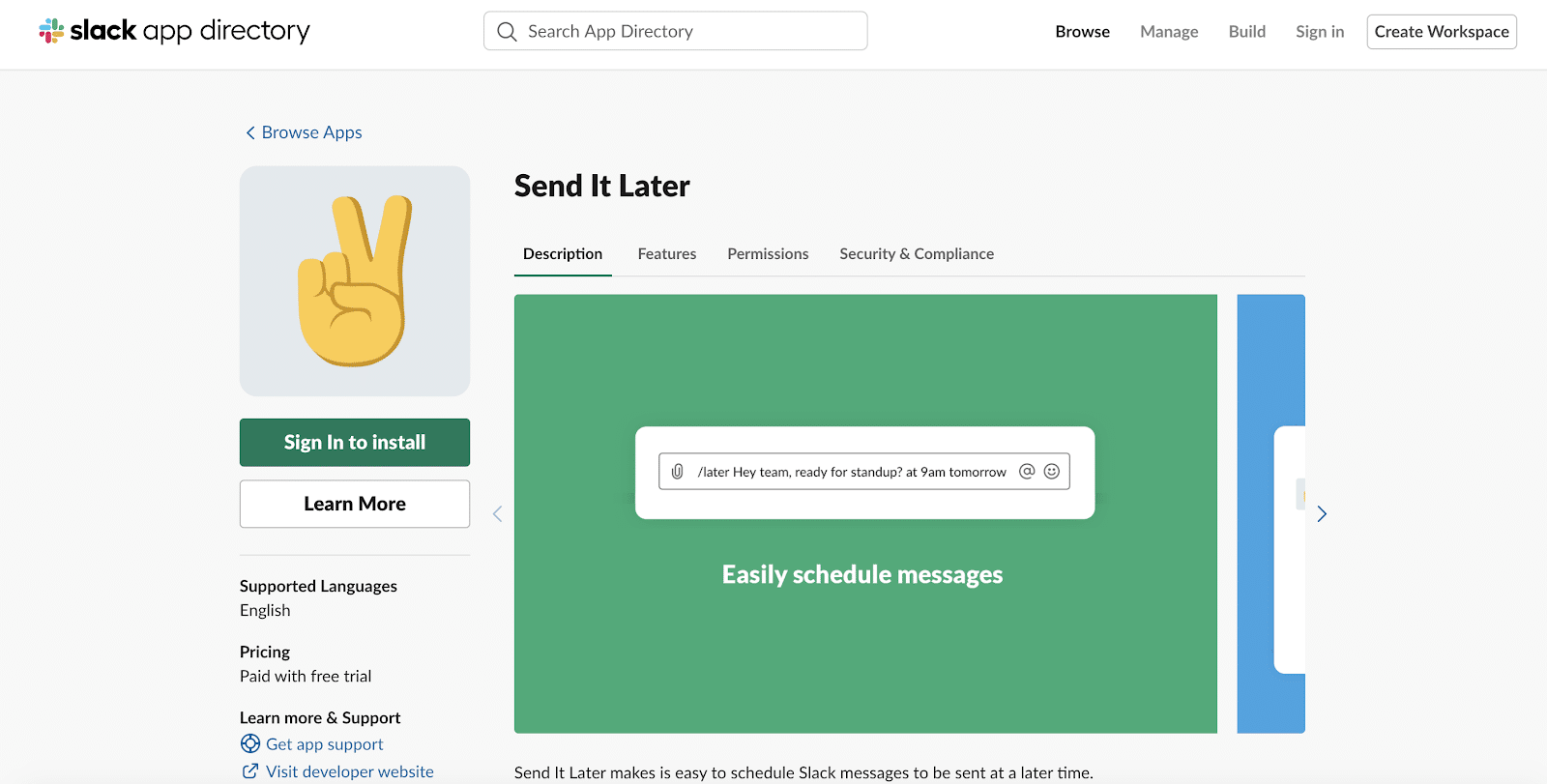 Send It Later-appen för Slack
