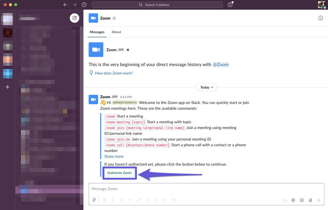 Onboarding and activation process for Slack integrations