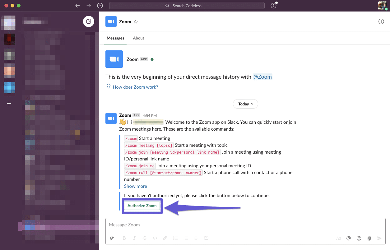 Processo de integração e ativação para as integrações Slack