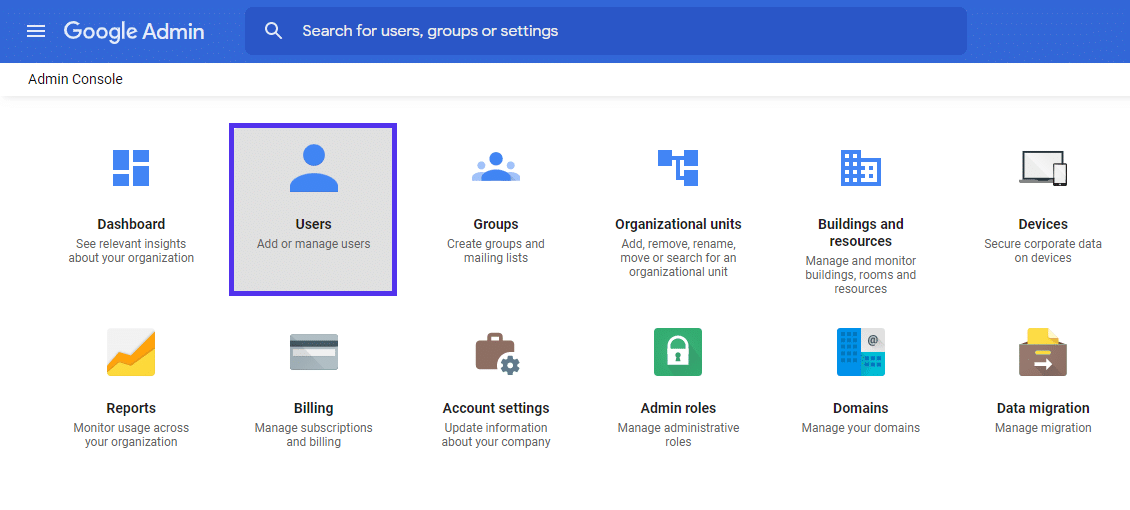 Google Workspaceのダッシュボード