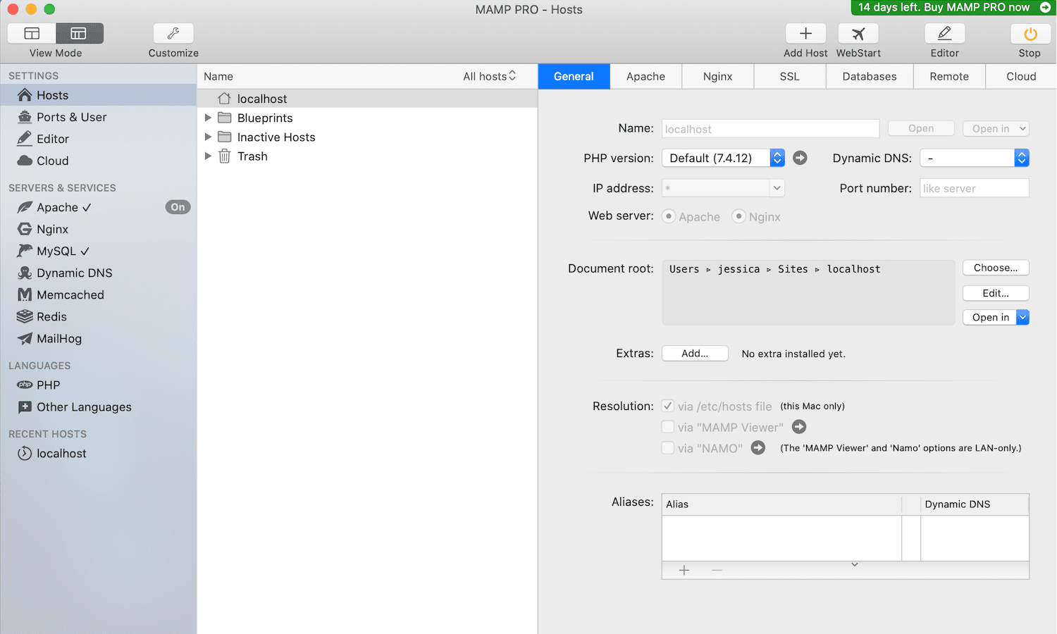 Check document root in MAMP settings.