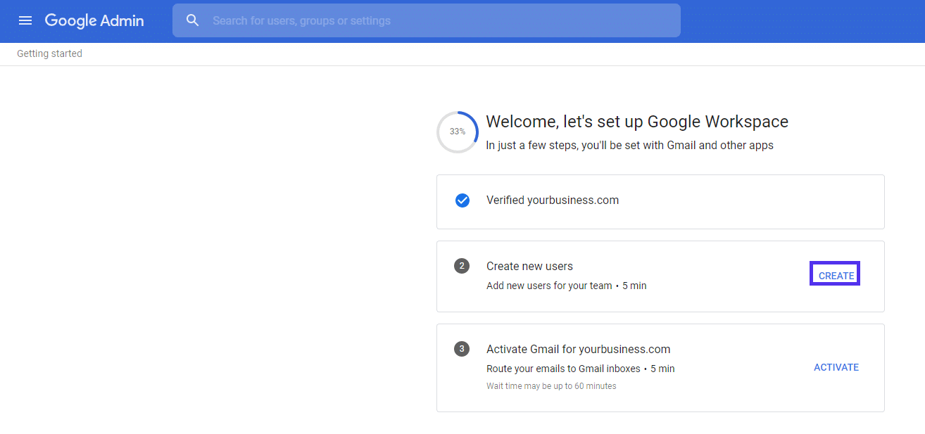 Añadir nuevos usuarios en Google Workspace