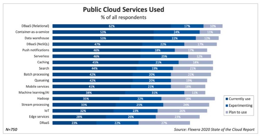 The most popular cloud service (Source: Flexera)