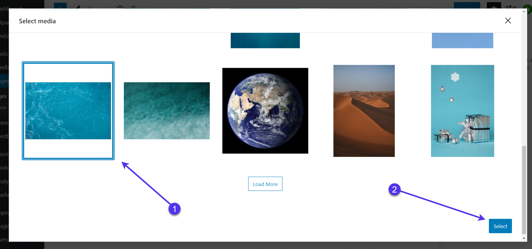 Scegliere l'immagine e fare clic sul pulsante 'Seleziona'