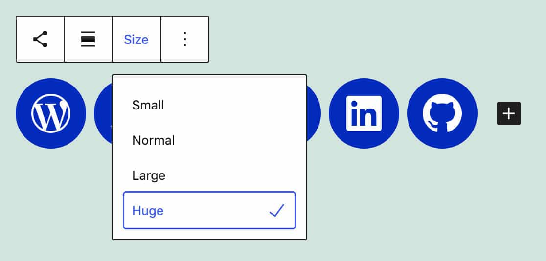 social icons size