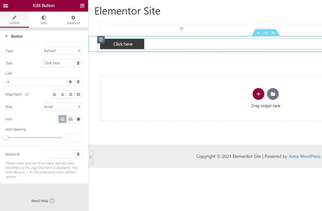 Bewerken van een Elementor widget