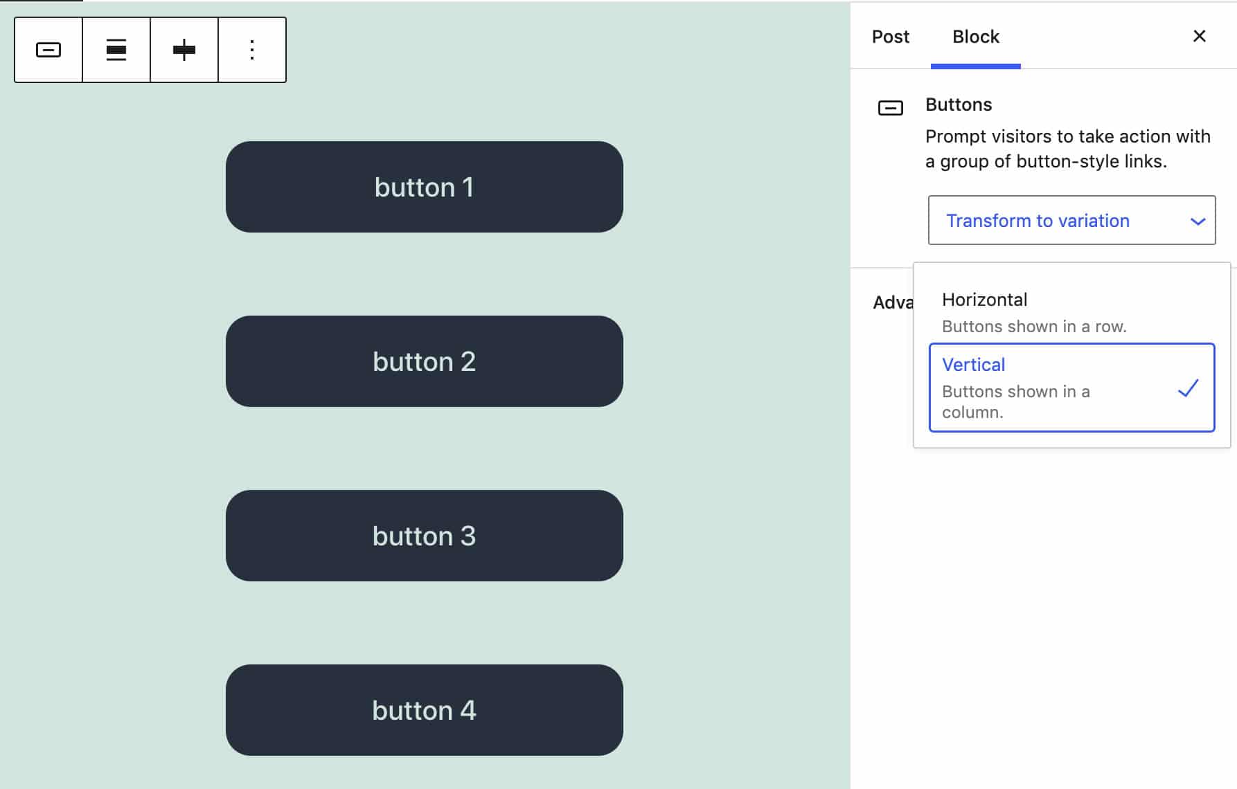 vertical orientation