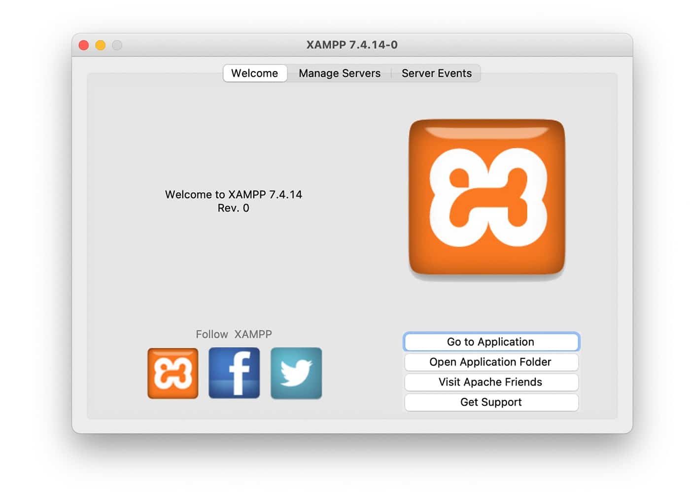 Le gestionnaire d'application XAMPP.