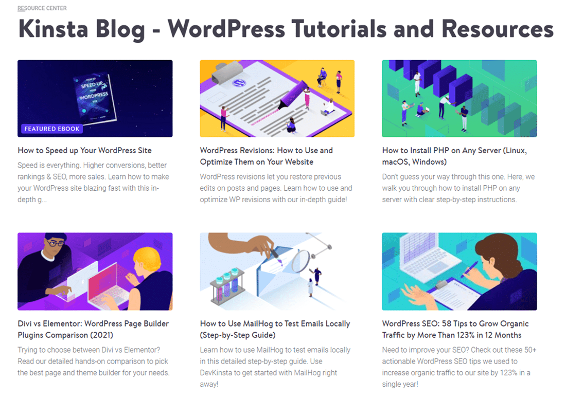 Entradas con imágenes destacadas en el blog de Kinsta