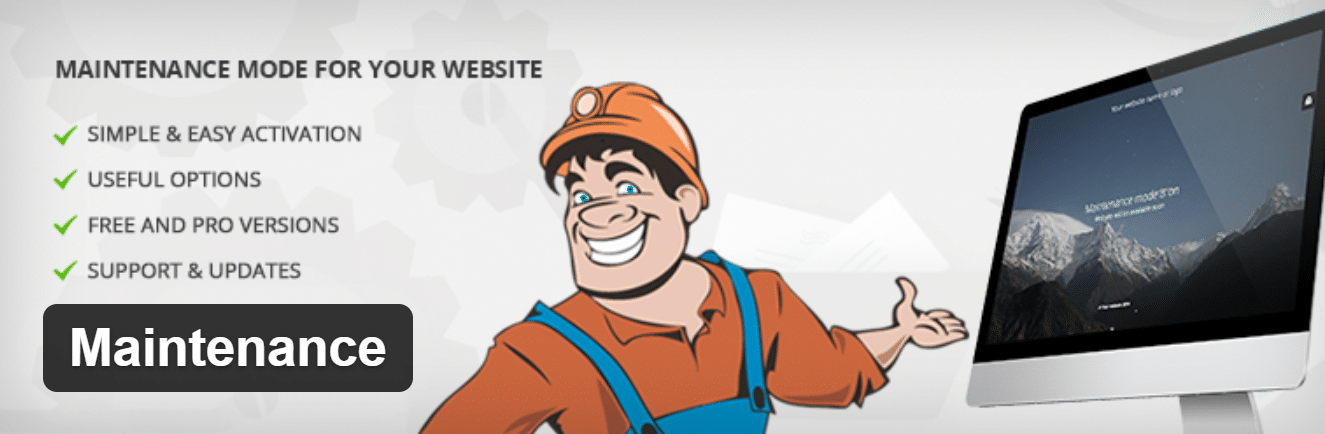 Extension Maintenance avec image d'arrière-plan WordPress