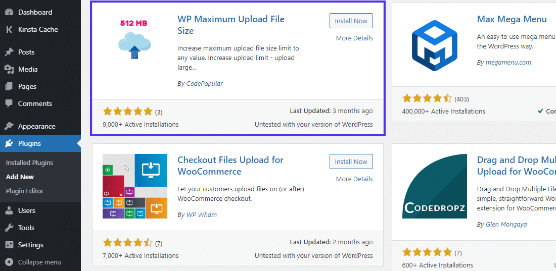 WP Maximum Upload File Size