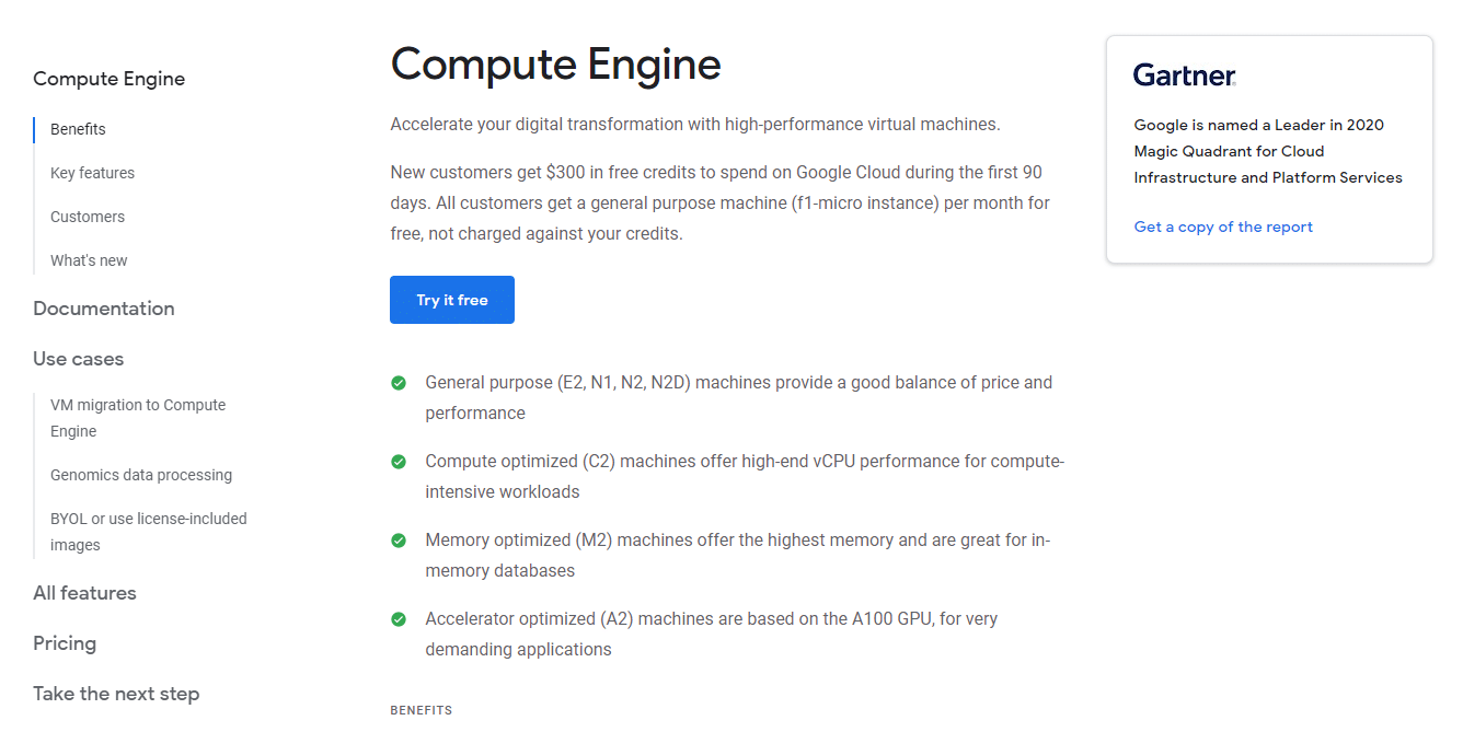 Google Compute Engine, screenshot