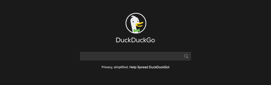 O motor de busca DuckDuckGo.