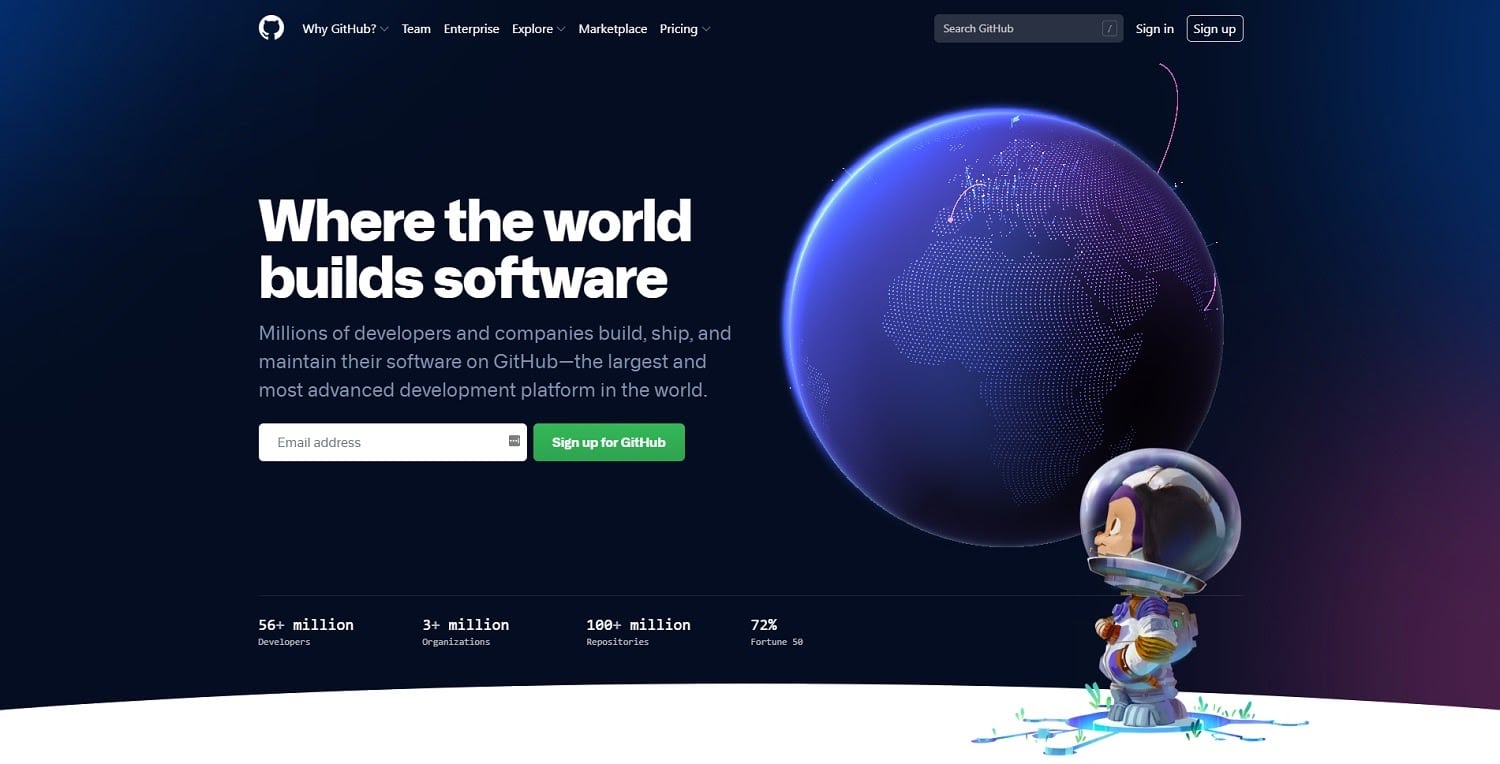 Homepage di GitHub