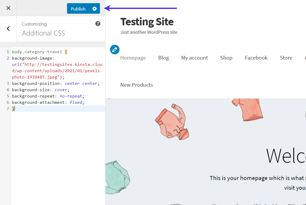 Ajouter du code « CSS personnalisé »