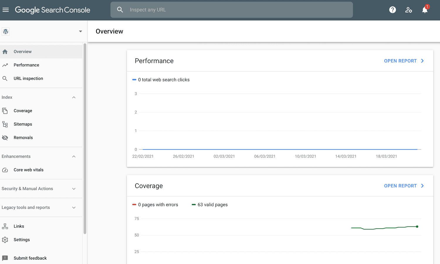 Google Search Console sætter den anmodede side i kø til indeksering