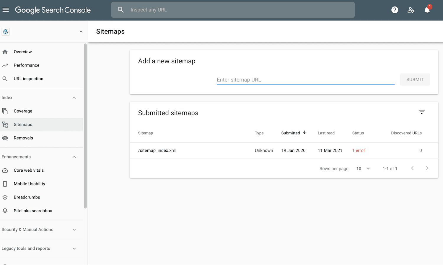 Opsturen van een sitemap via Google Search Console