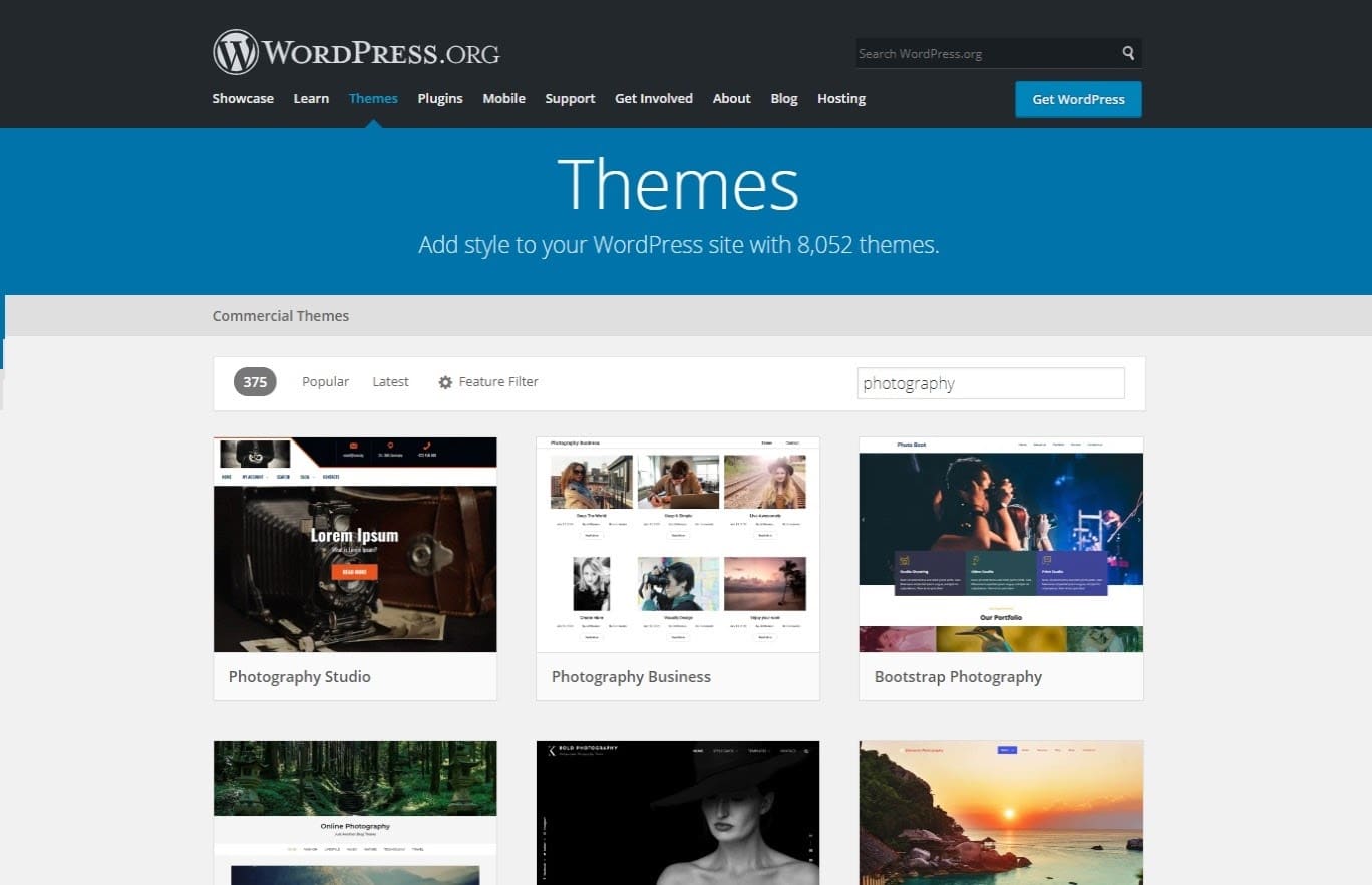 Directorio de temas de WordPress