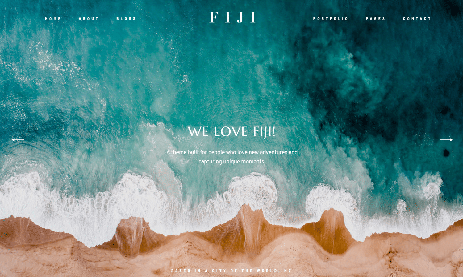 Fiji II WordPress photography theme.