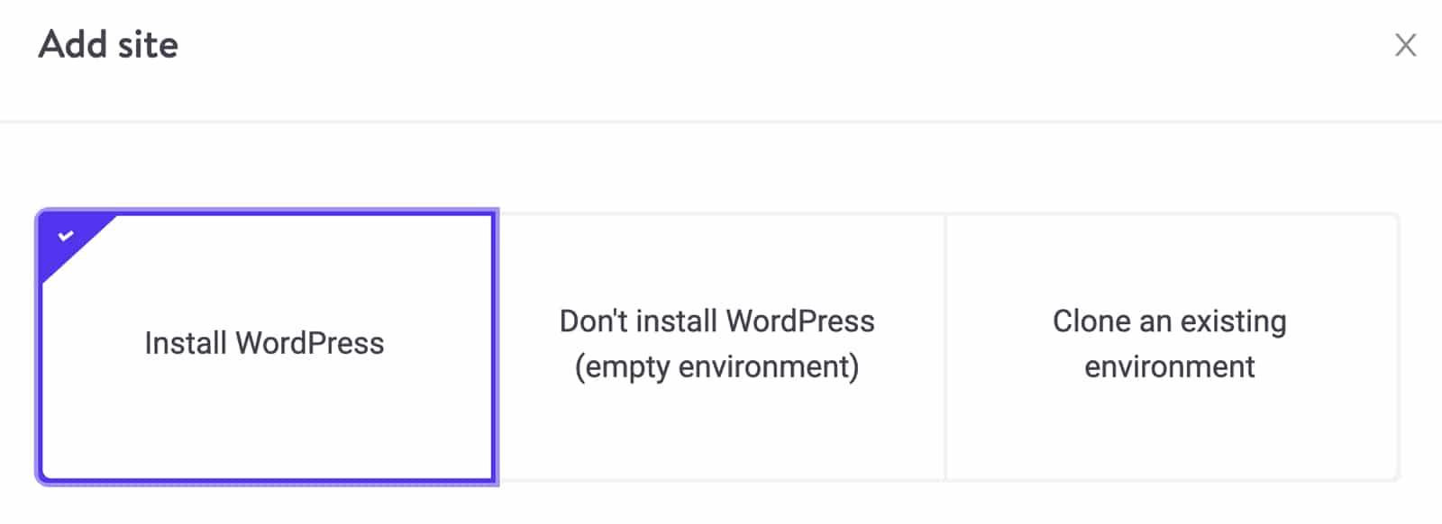 Il pulsante "Installa WordPress" di Kinsta