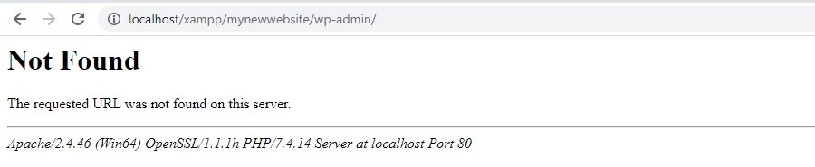 Um exemplo de URL de hospedeiro local com erros de digitação.