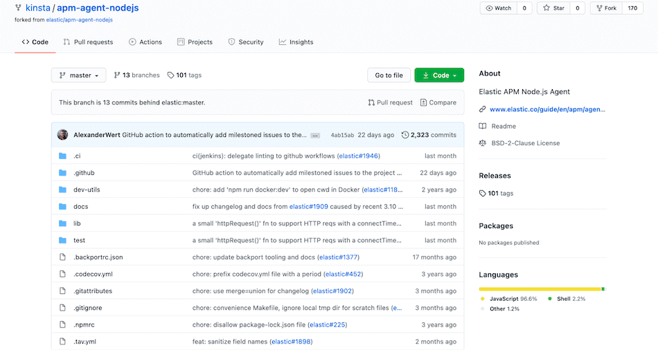 The GitHub website.