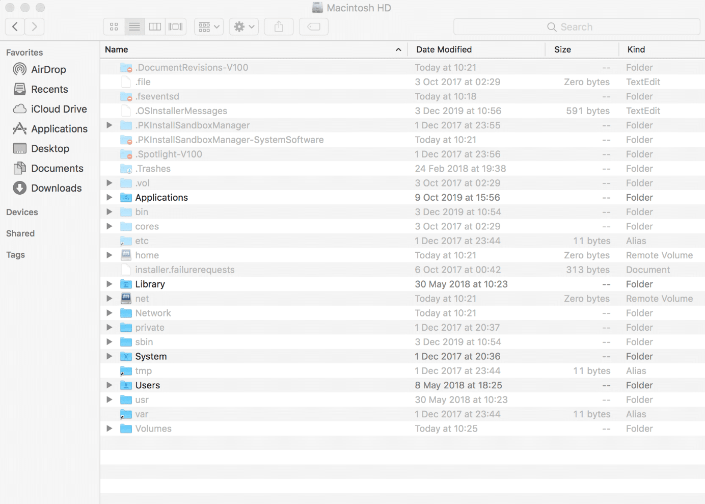 Mostrar arquivos escondidos no Mac