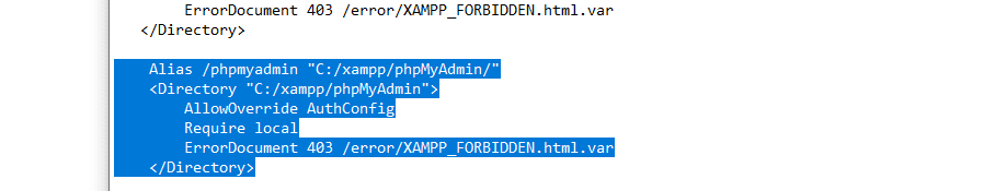 The httpd-xampp.conf file.