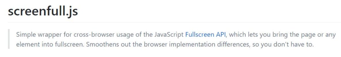 Screenfull.js library