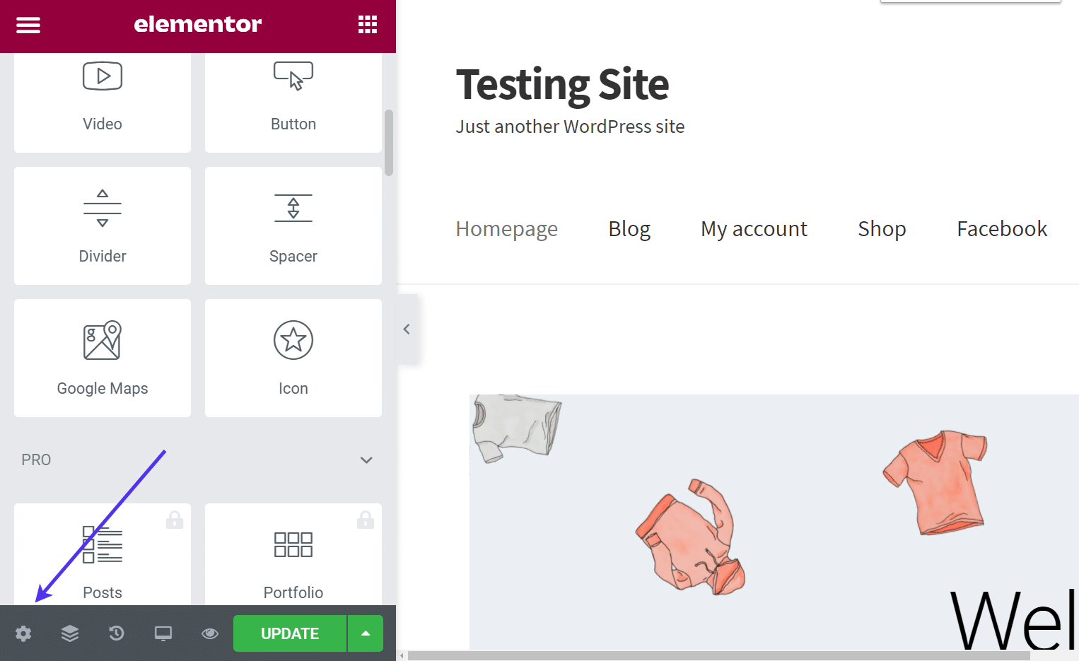 Haga clic en el icono de configuración