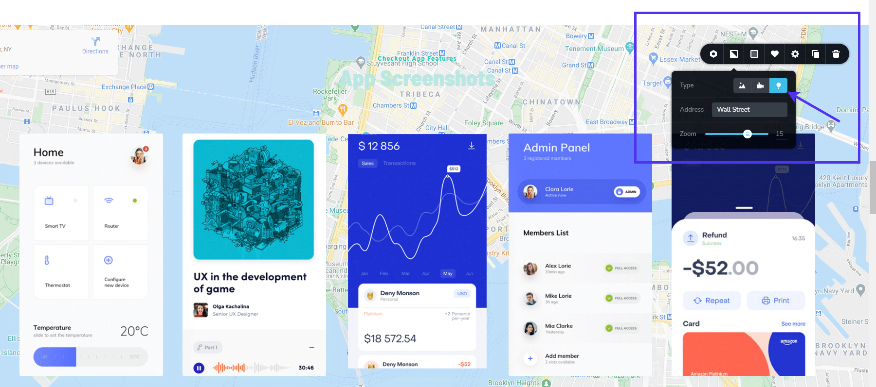 WordPressの背景に地図を選択