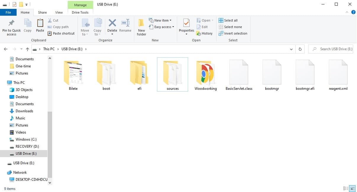 File Explorer met de USB-stick