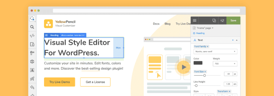 Das YellowPencil Visual Customizer WordPress Plugin