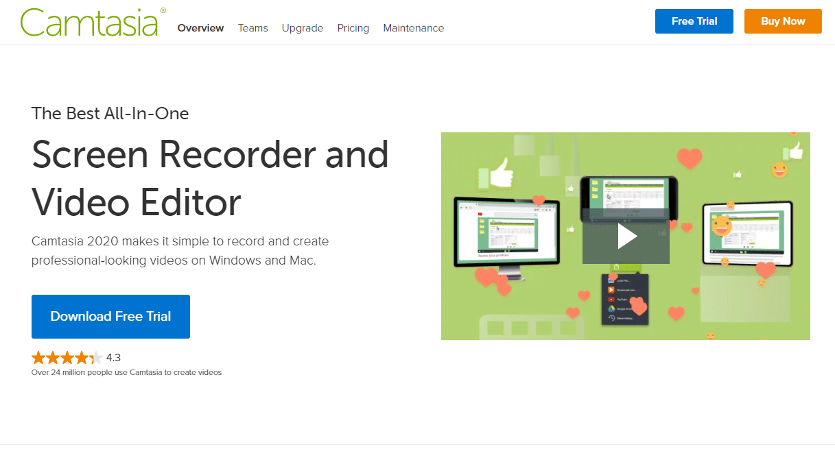 Camtasia Bildschirm Recorder App.