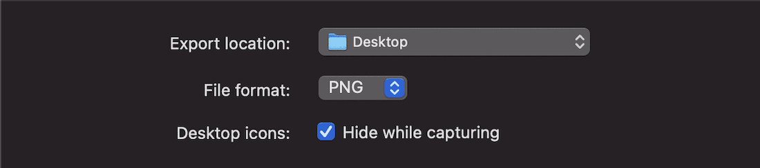 CleanShot X vous permet de masquer les icônes du bureau avant de capturer l'écran.