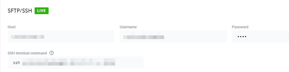  Un ensemble d'informations d'identification FTP.