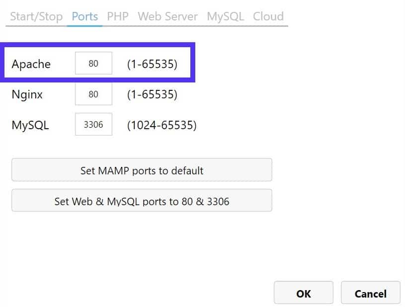 You can change the port used by Apache to avoid conflicts with Skype and other applications.