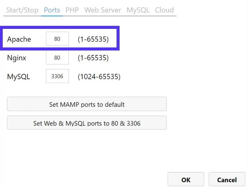 Vous pouvez modifier le port utilisé par Apache pour éviter les conflits avec Skype et d'autres applications.