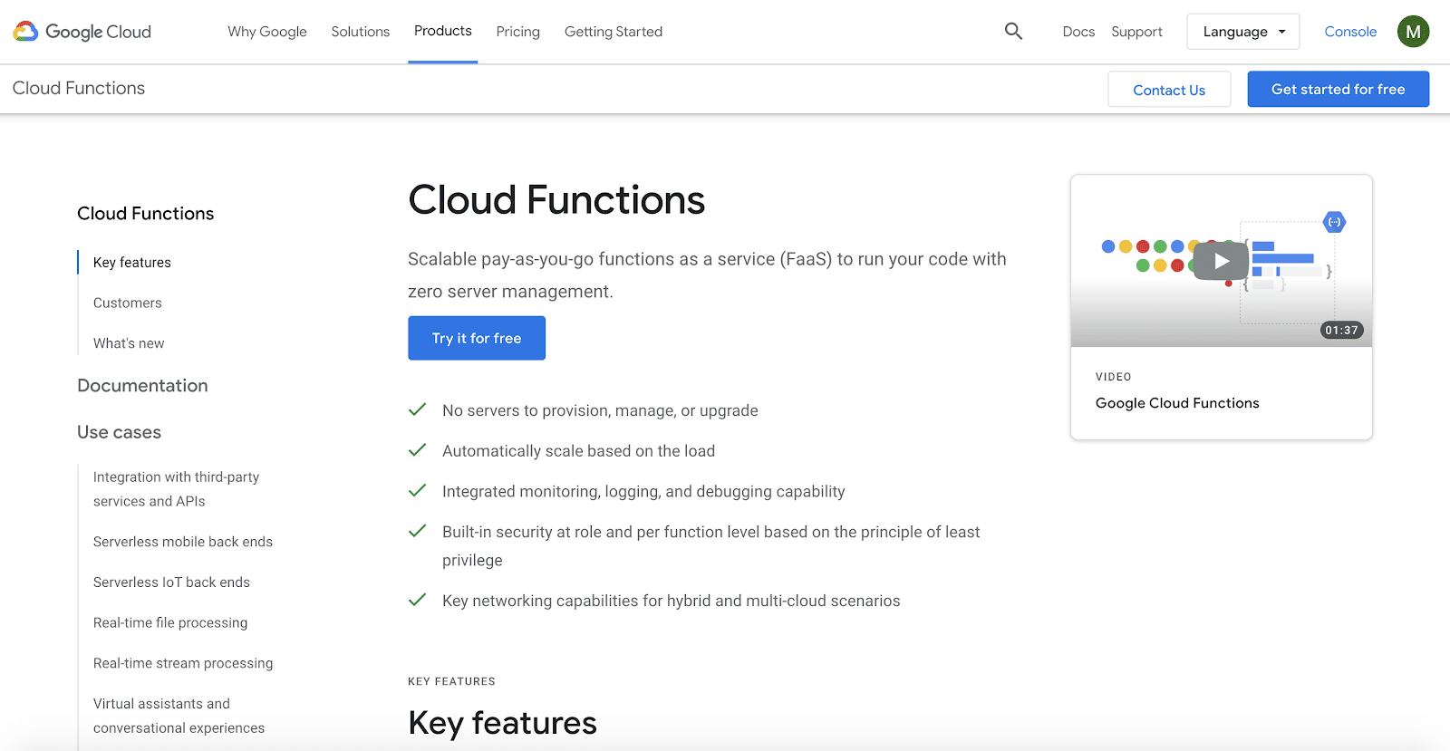 Google Cloud Functions esegue funzioni di app e software in modo più snello.