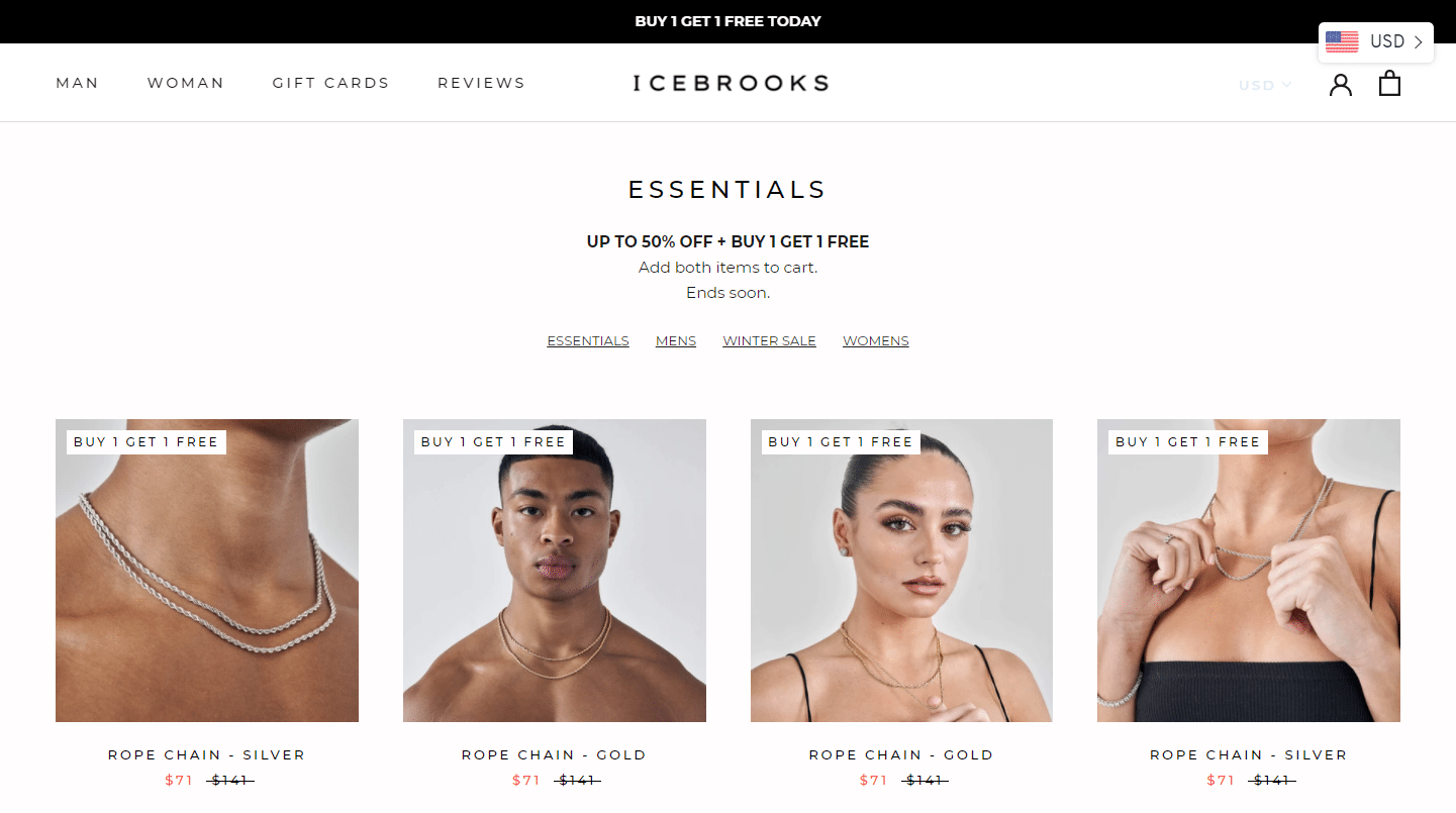 Icebrooks E-Commerce Produktseite.