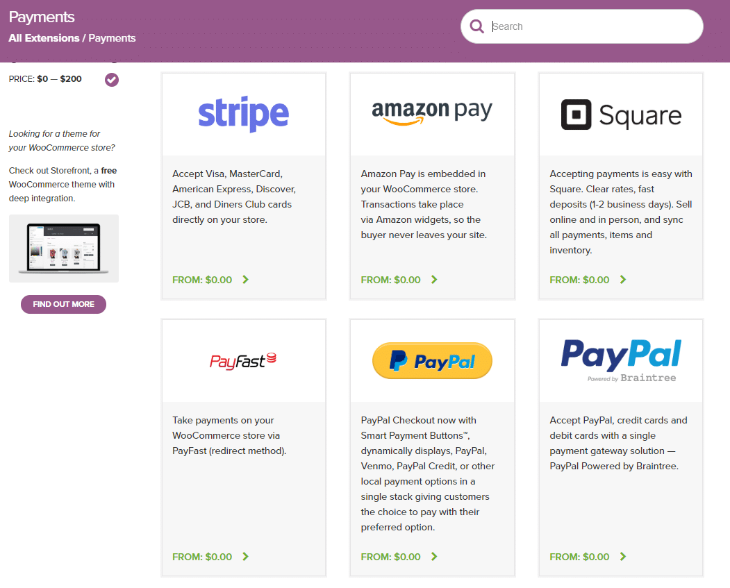 Estensioni di WooCommerce per i pagamenti.