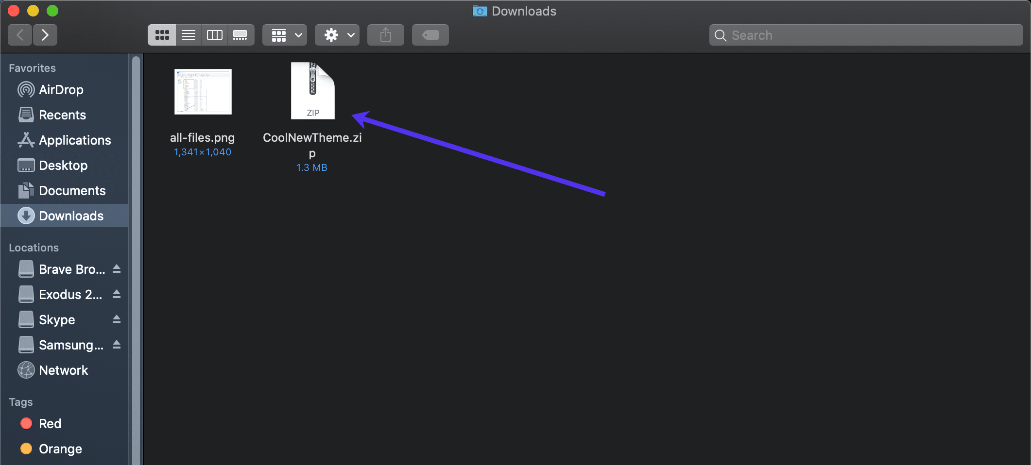 Trouvez le fichier de téléchargement compressé du thème.