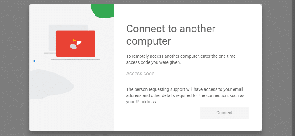 Anslut till en fjärrenhet med hjälp av Google Chrome Remote Support.