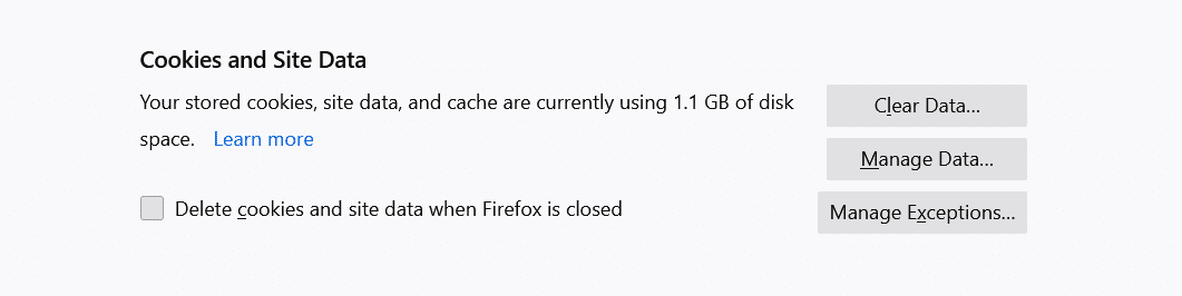 Lösche die Daten der Webseite in Firefox.