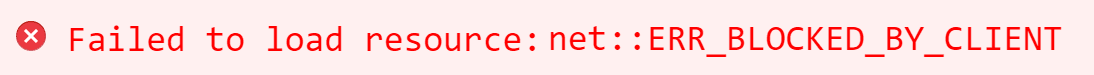 El error "Failed to load resource: net::ERR_BLOCKED_BY_CLIENT".