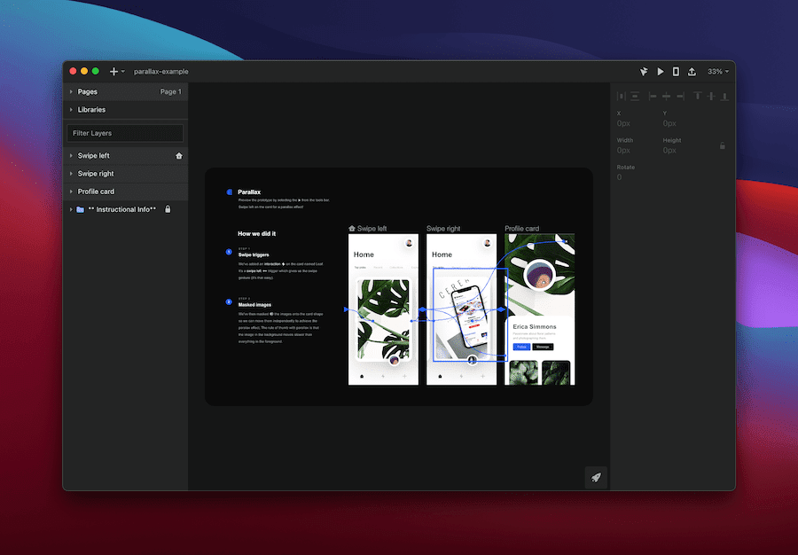 Animations within the InVision Studio app.