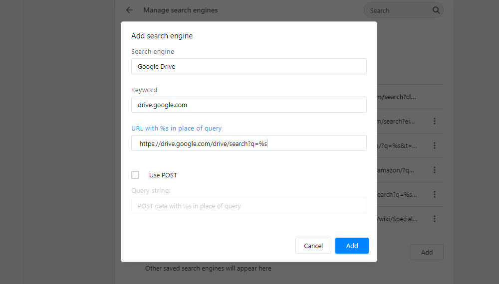 Añadir una opción de motor de búsqueda a Opera.