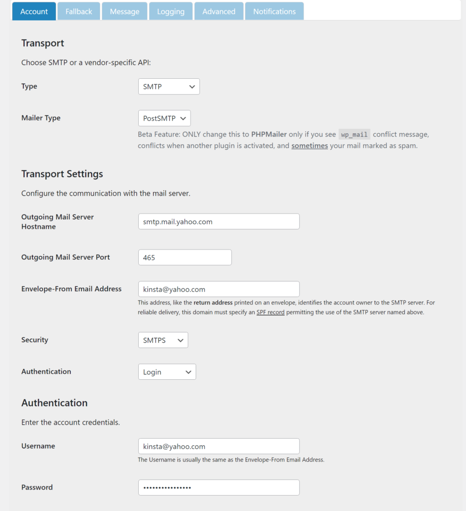 Cómo configurar Post SMTP para utilizar Yahoo Mail